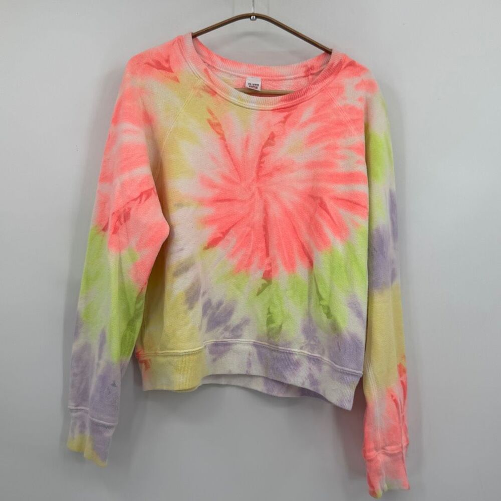 RE/DONE x Hanes Neon Spiral Tie Dye Crewneck Sweatshirt Medium Made in USA